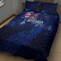 Personalised New Zealand Quilt Bed Set Aotearoa Map Silver Fern - Wonder Print Shop