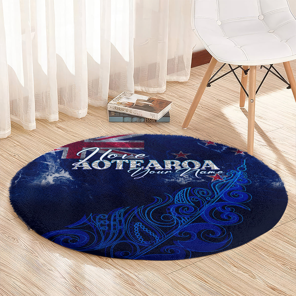 personalised-new-zealand-round-carpet-aotearoa-map-silver-fern