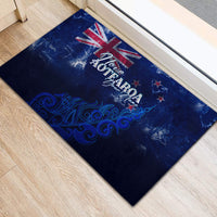Personalised New Zealand Rubber Doormat Aotearoa Map Silver Fern - Wonder Print Shop