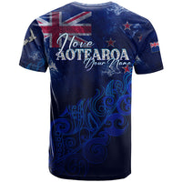 Personalised New Zealand T Shirt Aotearoa Map Silver Fern - Wonder Print Shop