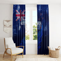 Personalised New Zealand Window Curtain Aotearoa Map Silver Fern - Wonder Print Shop