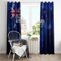Personalised New Zealand Window Curtain Aotearoa Map Silver Fern - Wonder Print Shop