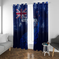 Personalised New Zealand Window Curtain Aotearoa Map Silver Fern - Wonder Print Shop