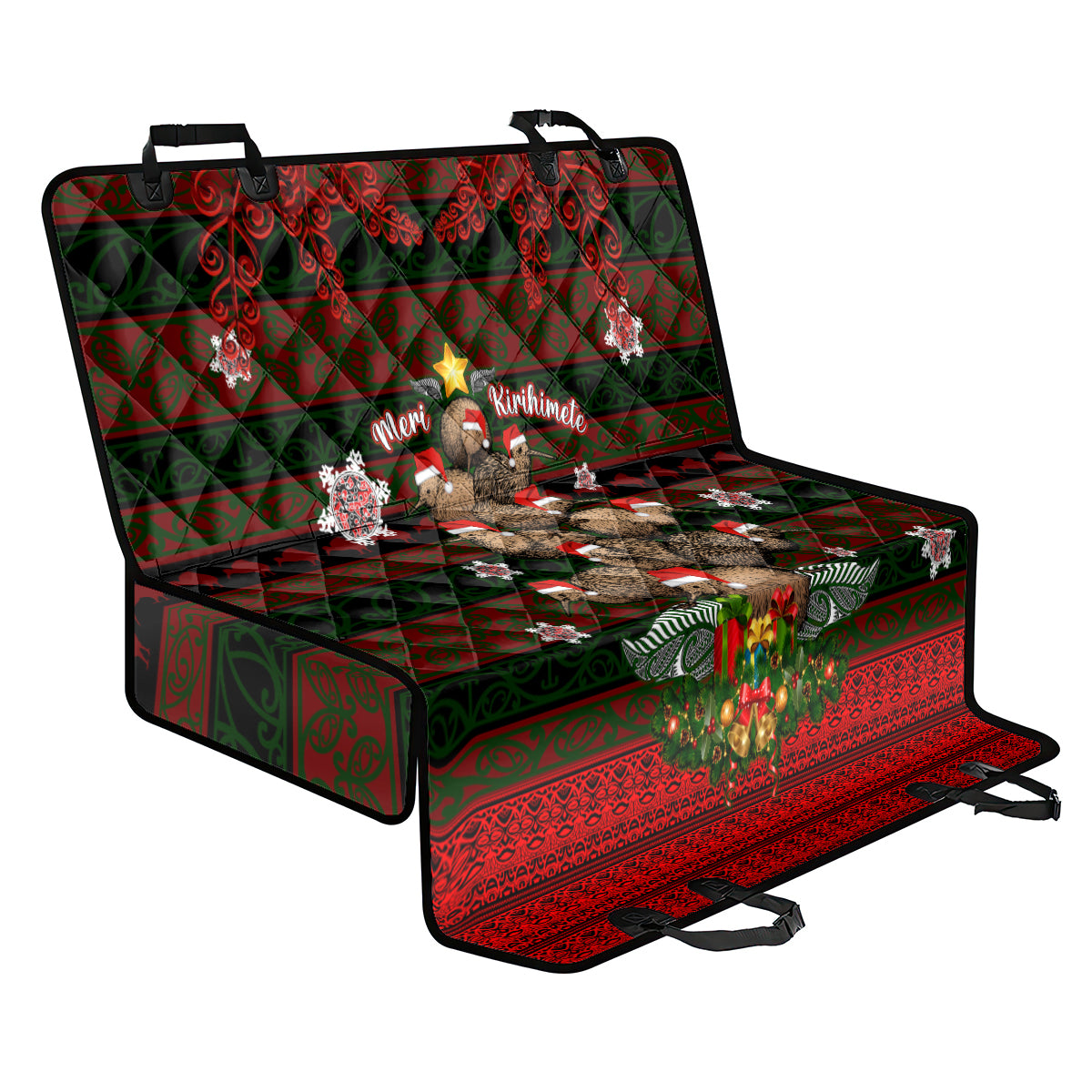Meri Kirihimete New Zealand Back Car Seat Cover Christmas Kiwi Maori - Wonder Print Shop