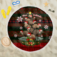 Meri Kirihimete New Zealand Beach Blanket Christmas Kiwi Maori - Wonder Print Shop