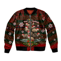 Meri Kirihimete New Zealand Bomber Jacket Christmas Kiwi Maori - Wonder Print Shop