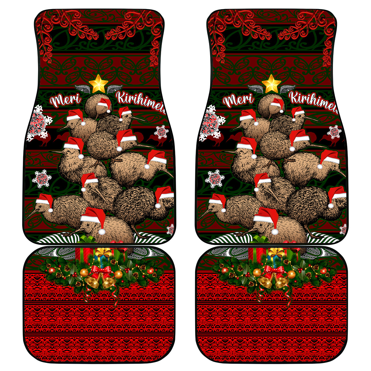 Meri Kirihimete New Zealand Car Mats Christmas Kiwi Maori - Wonder Print Shop