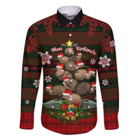 Meri Kirihimete New Zealand Family Matching Long Sleeve Bodycon Dress and Hawaiian Shirt Christmas Kiwi Maori - Wonder Print Shop
