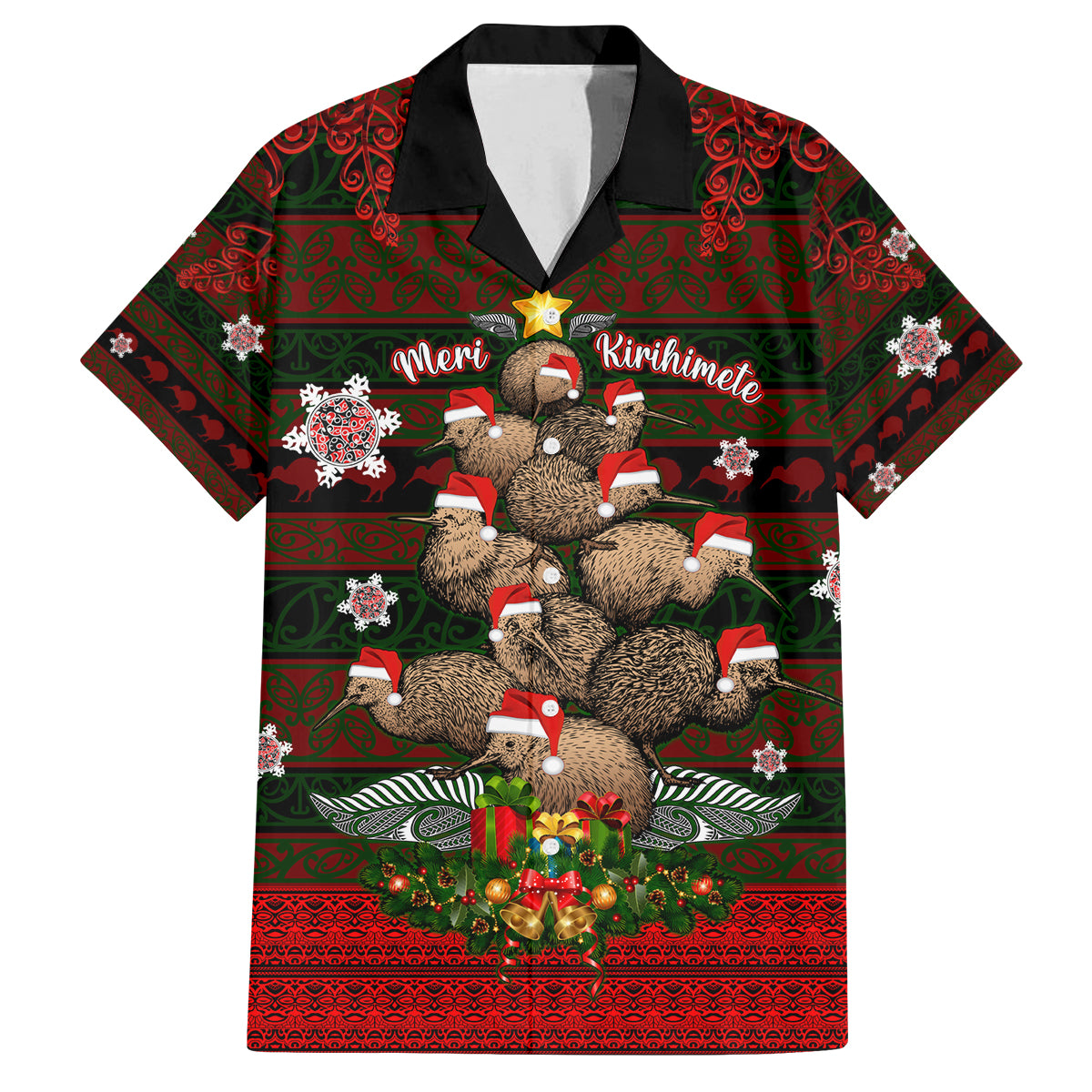 Meri Kirihimete New Zealand Family Matching Puletasi Dress and Hawaiian Shirt Christmas Kiwi Maori - Wonder Print Shop