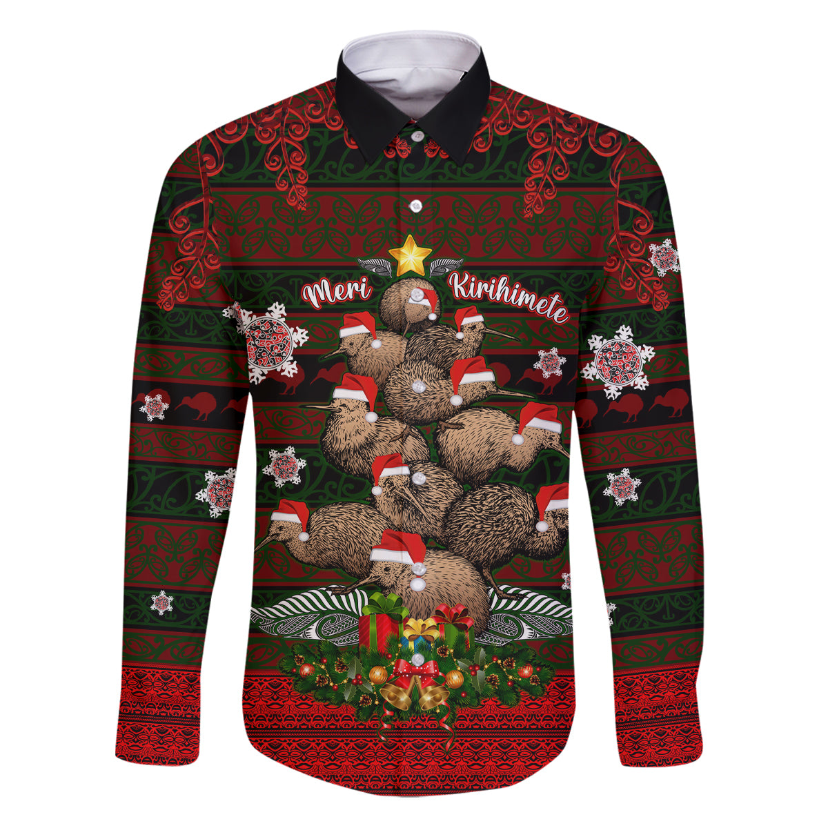 Meri Kirihimete New Zealand Family Matching Puletasi Dress and Hawaiian Shirt Christmas Kiwi Maori - Wonder Print Shop