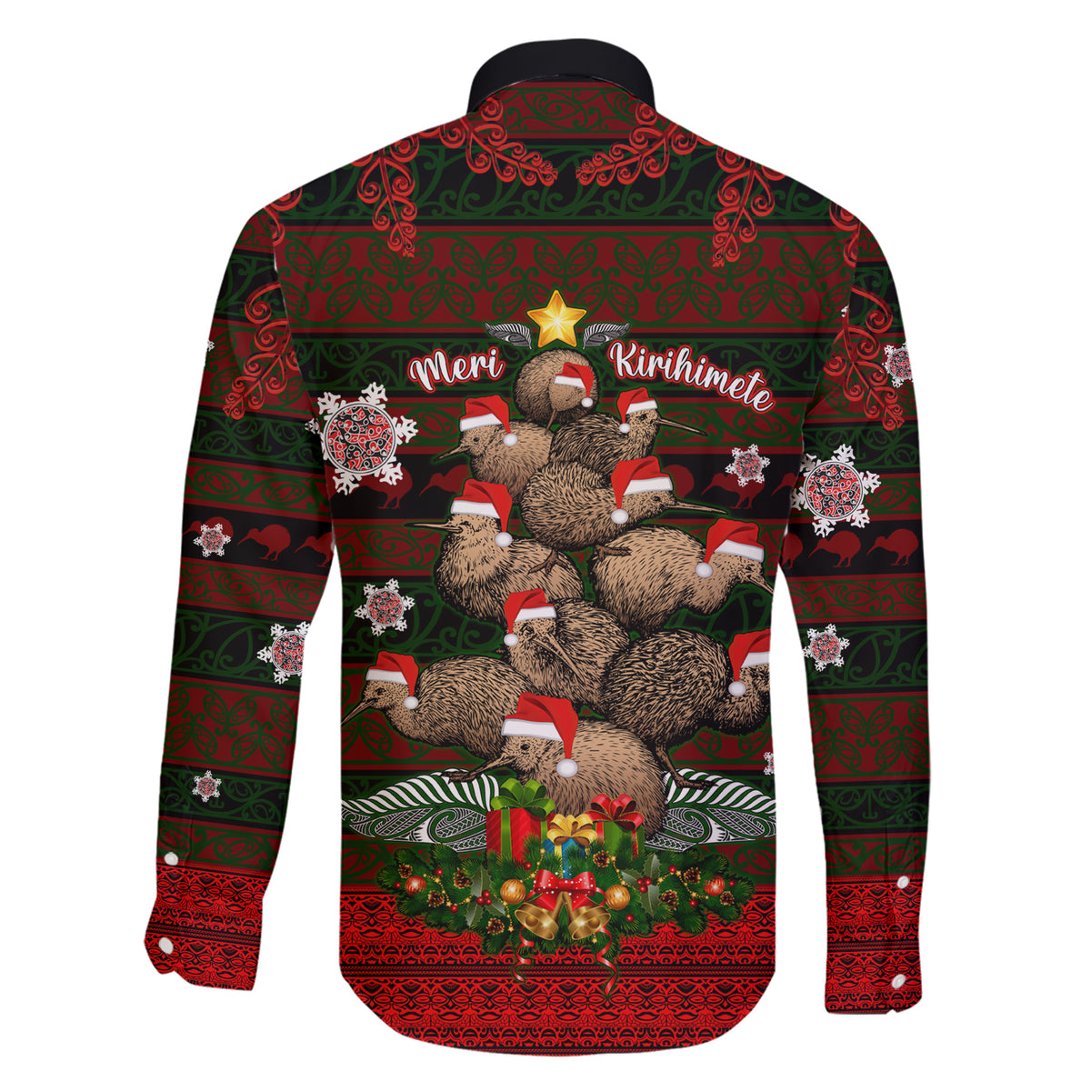 Meri Kirihimete New Zealand Family Matching Short Sleeve Bodycon Dress and Hawaiian Shirt Christmas Kiwi Maori - Wonder Print Shop