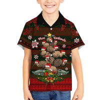 Meri Kirihimete New Zealand Family Matching Short Sleeve Bodycon Dress and Hawaiian Shirt Christmas Kiwi Maori - Wonder Print Shop