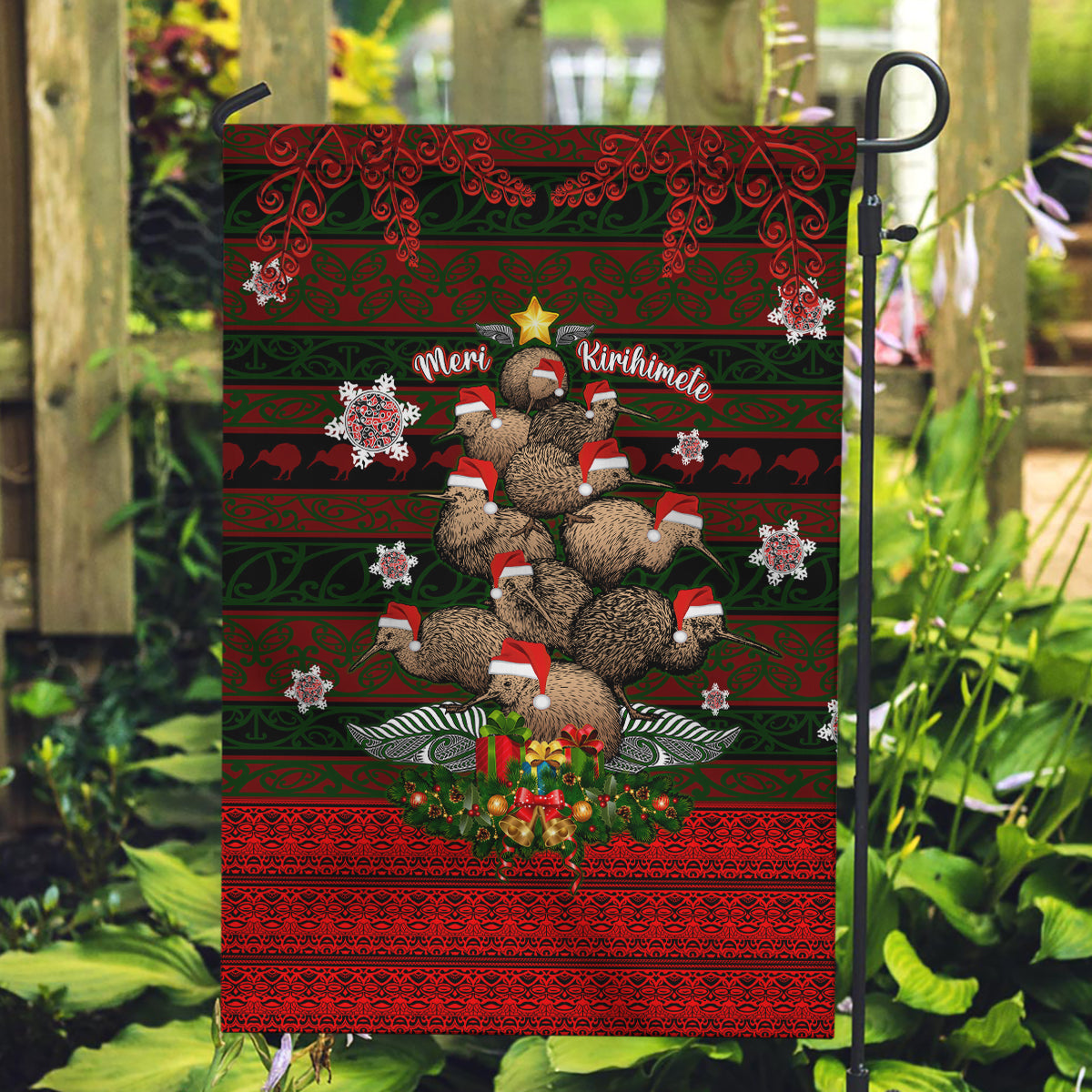 Meri Kirihimete New Zealand Garden Flag Christmas Kiwi Maori - Wonder Print Shop