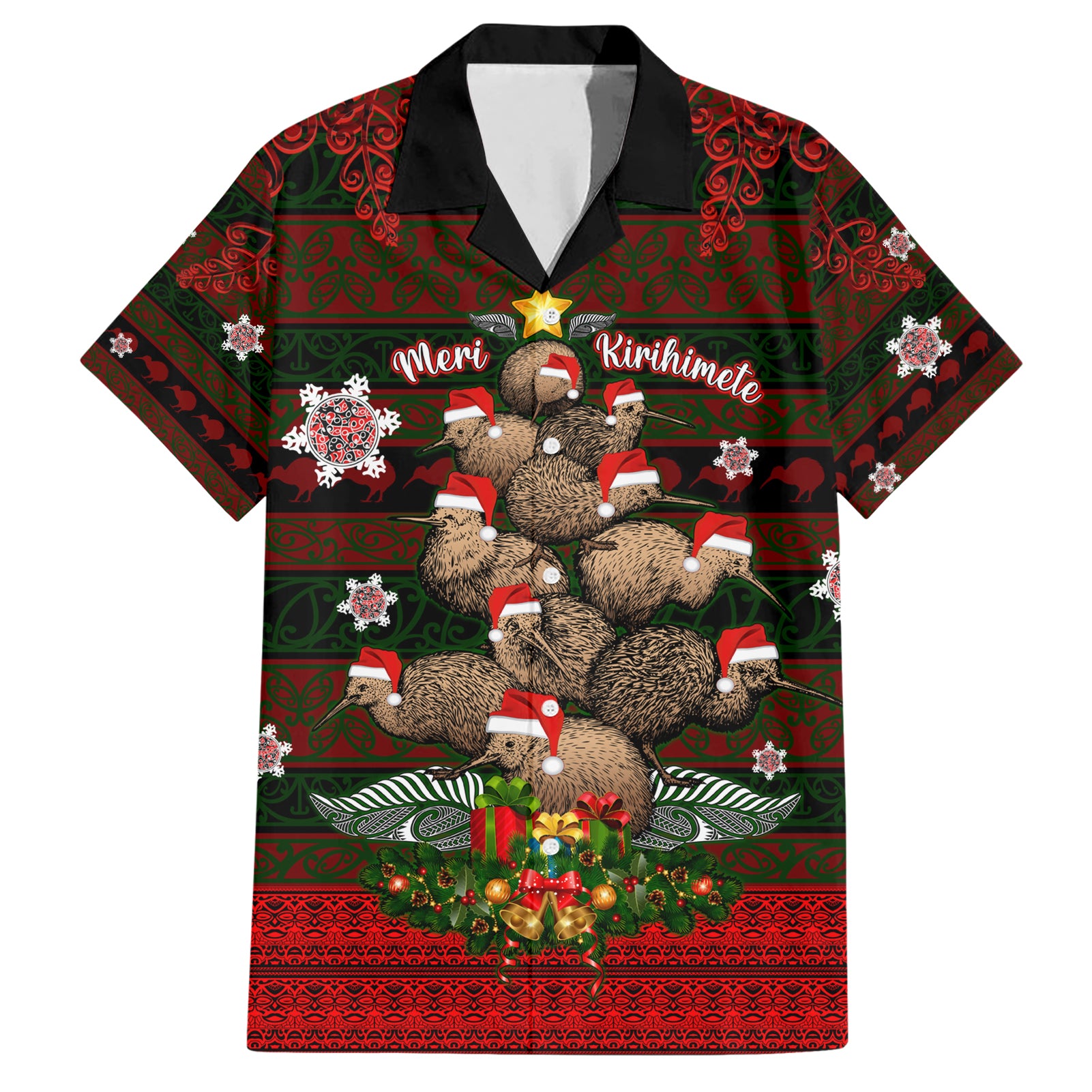 Meri Kirihimete New Zealand Hawaiian Shirt Christmas Kiwi Maori - Wonder Print Shop