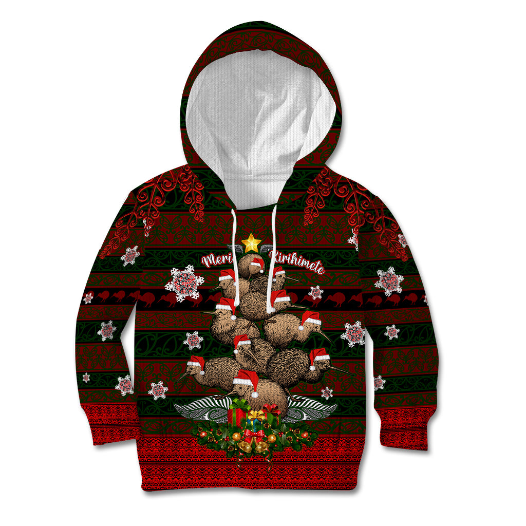 Meri Kirihimete New Zealand Kid Hoodie Christmas Kiwi Maori - Wonder Print Shop