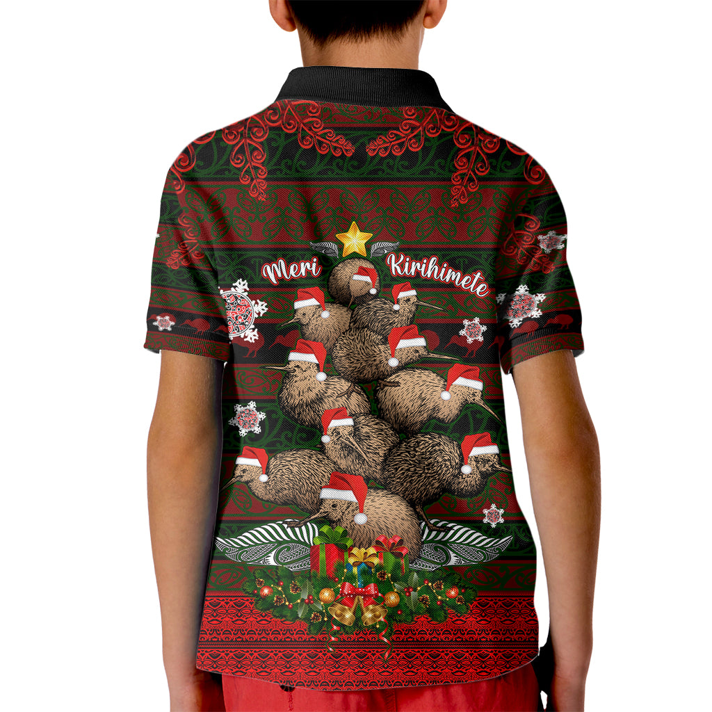 Meri Kirihimete New Zealand Kid Polo Shirt Christmas Kiwi Maori - Wonder Print Shop