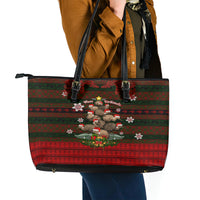 Meri Kirihimete New Zealand Leather Tote Bag Christmas Kiwi Maori - Wonder Print Shop