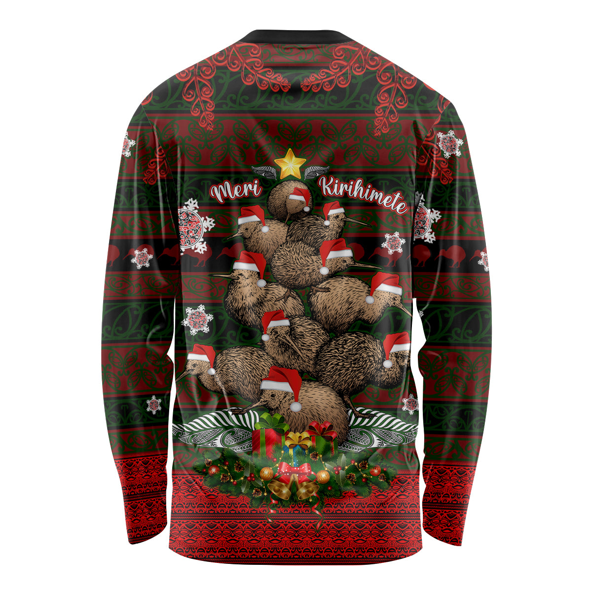 Meri Kirihimete New Zealand Long Sleeve Shirt Christmas Kiwi Maori - Wonder Print Shop