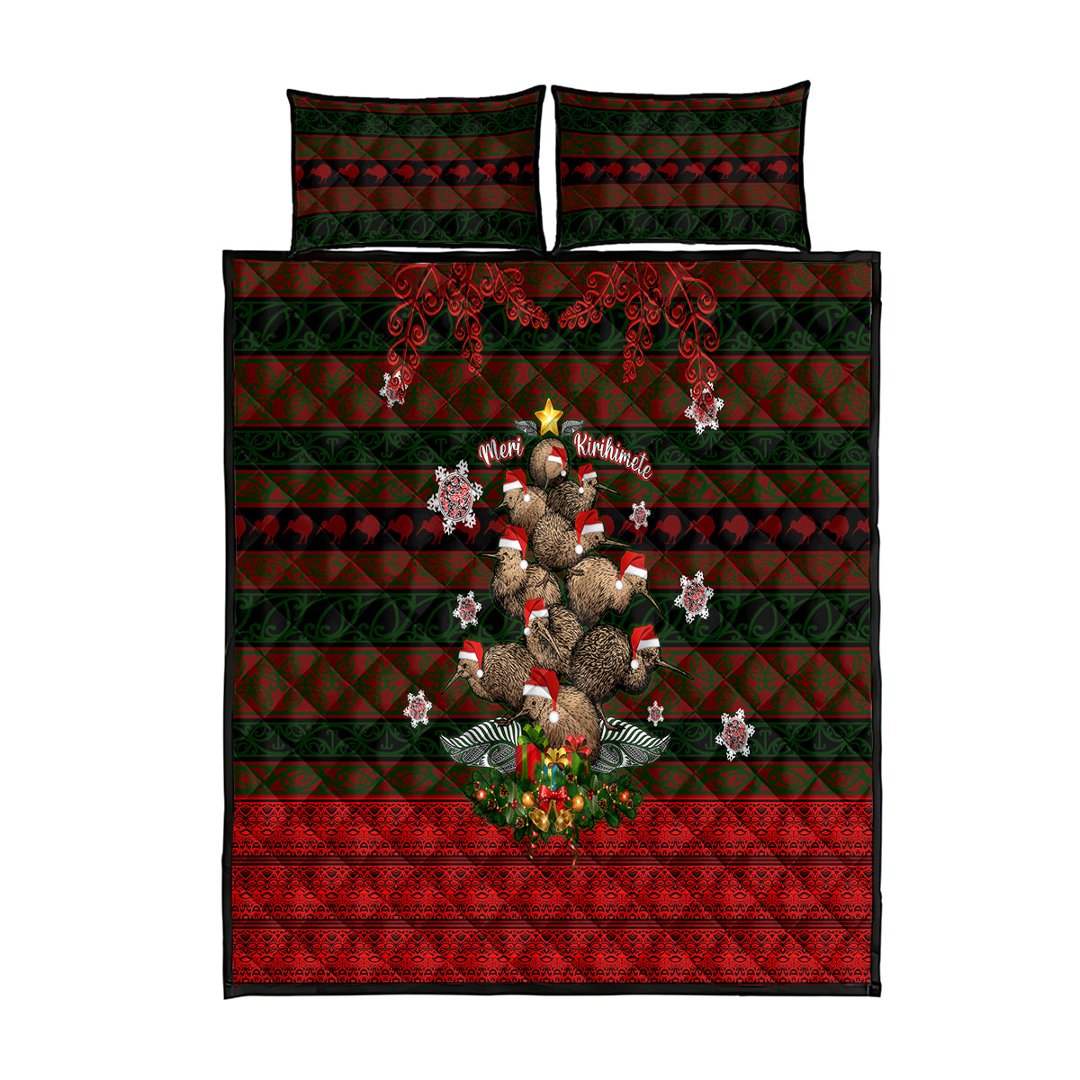 Meri Kirihimete New Zealand Quilt Bed Set Christmas Kiwi Maori - Wonder Print Shop