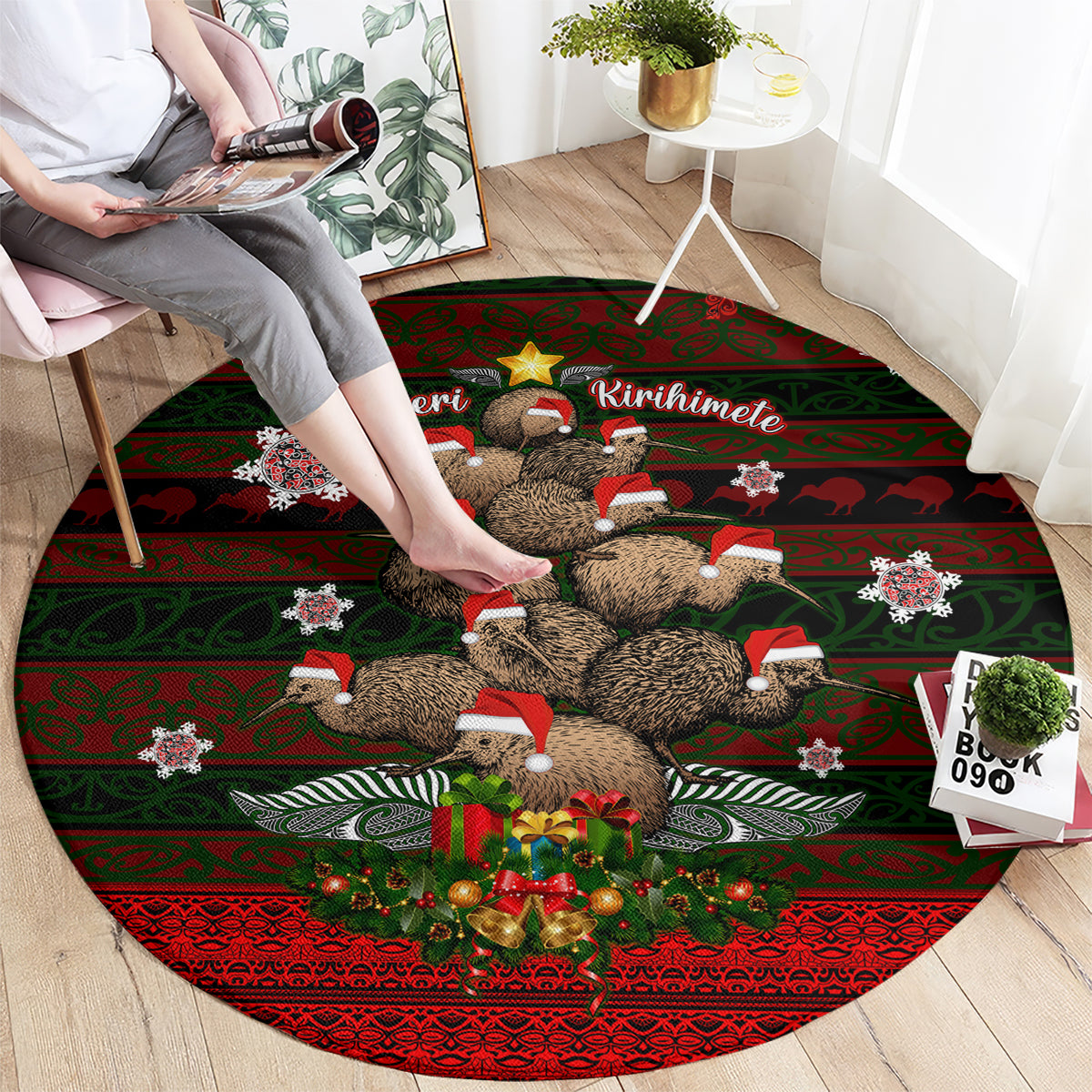 meri-kirihimete-new-zealand-round-carpet-christmas-kiwi-maori