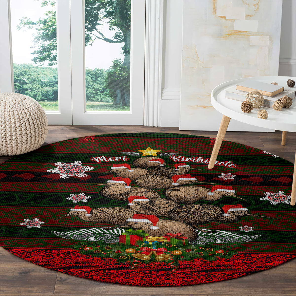 meri-kirihimete-new-zealand-round-carpet-christmas-kiwi-maori
