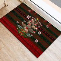 Meri Kirihimete New Zealand Rubber Doormat Christmas Kiwi Maori - Wonder Print Shop