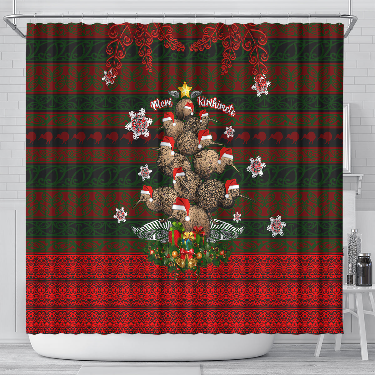 meri-kirihimete-new-zealand-shower-curtain-christmas-kiwi-maori