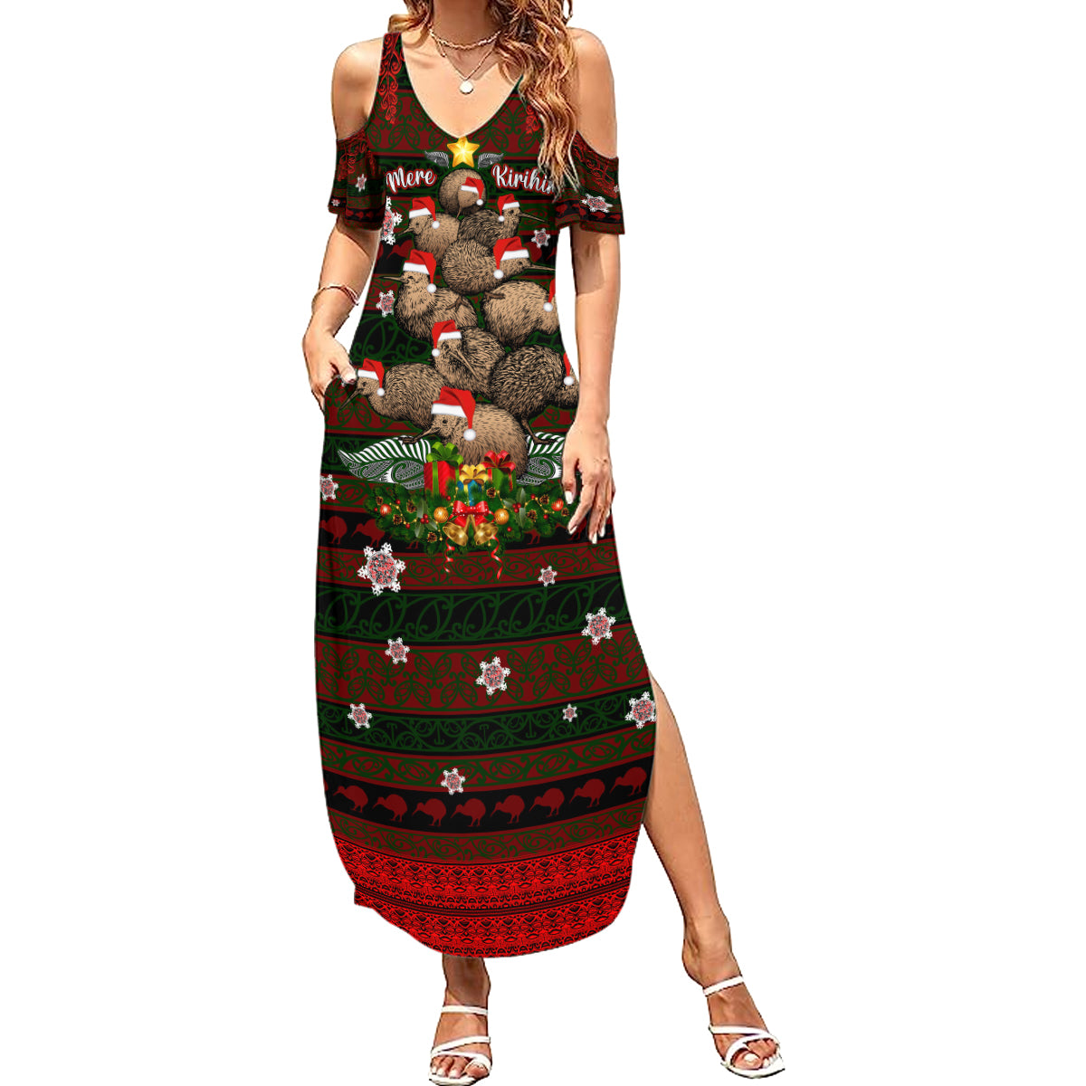 Meri Kirihimete New Zealand Summer Maxi Dress Christmas Kiwi Maori - Wonder Print Shop