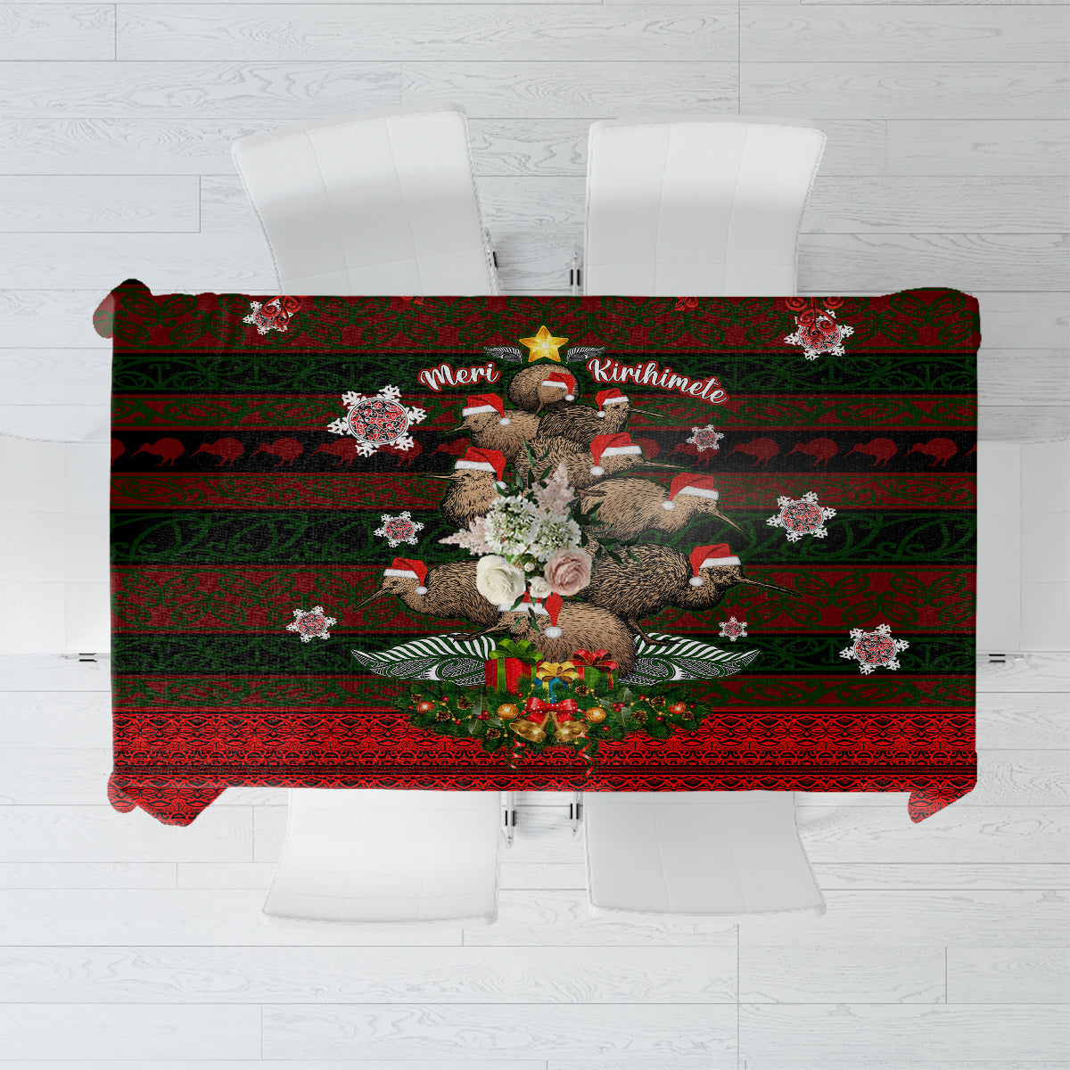 Meri Kirihimete New Zealand Tablecloth Christmas Kiwi Maori - Wonder Print Shop