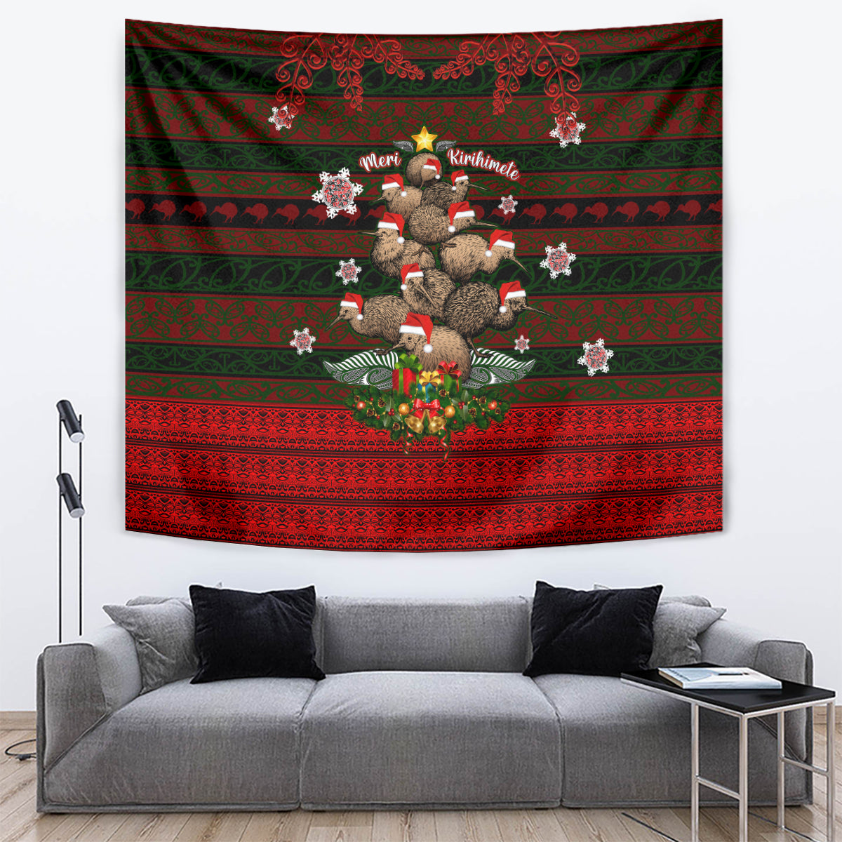 Meri Kirihimete New Zealand Tapestry Christmas Kiwi Maori - Wonder Print Shop