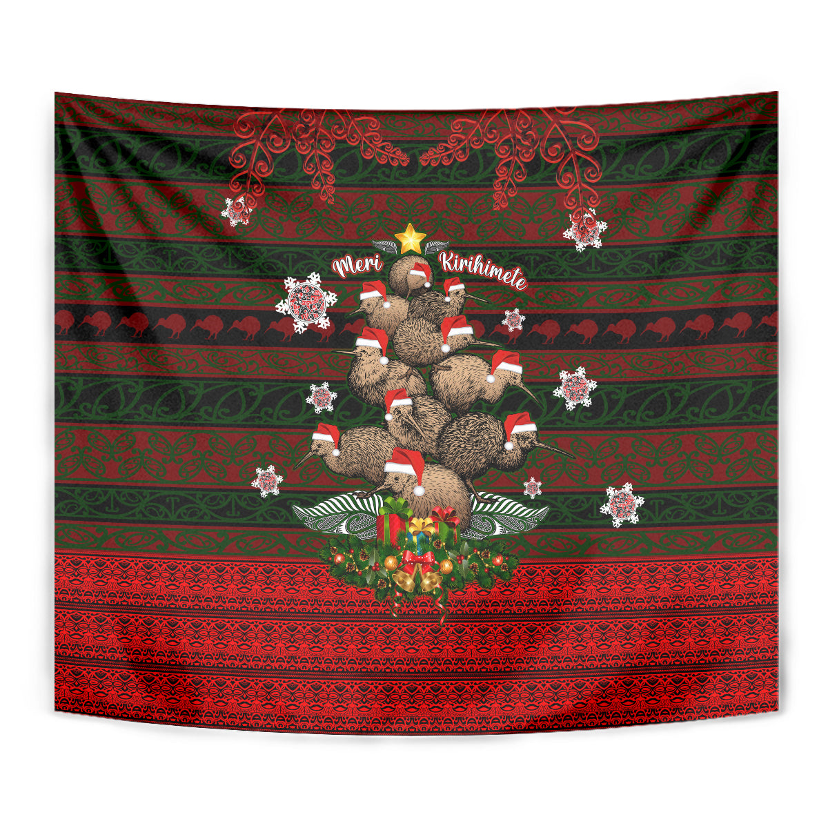 Meri Kirihimete New Zealand Tapestry Christmas Kiwi Maori - Wonder Print Shop