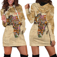 Personalized Africa On World Map Hoodie Dress - Wonder Print Shop