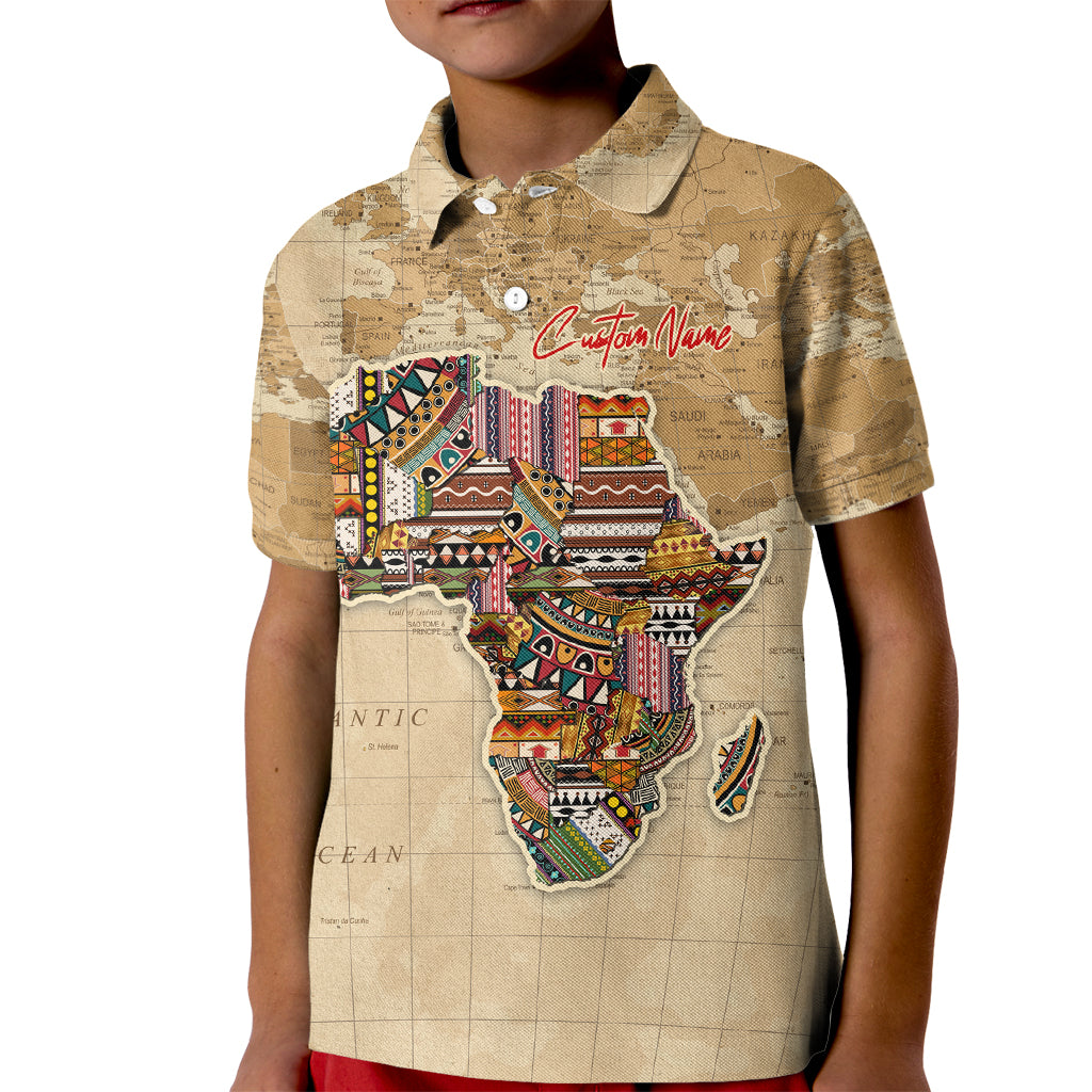 Personalized Africa On World Map Kid Polo Shirt - Wonder Print Shop