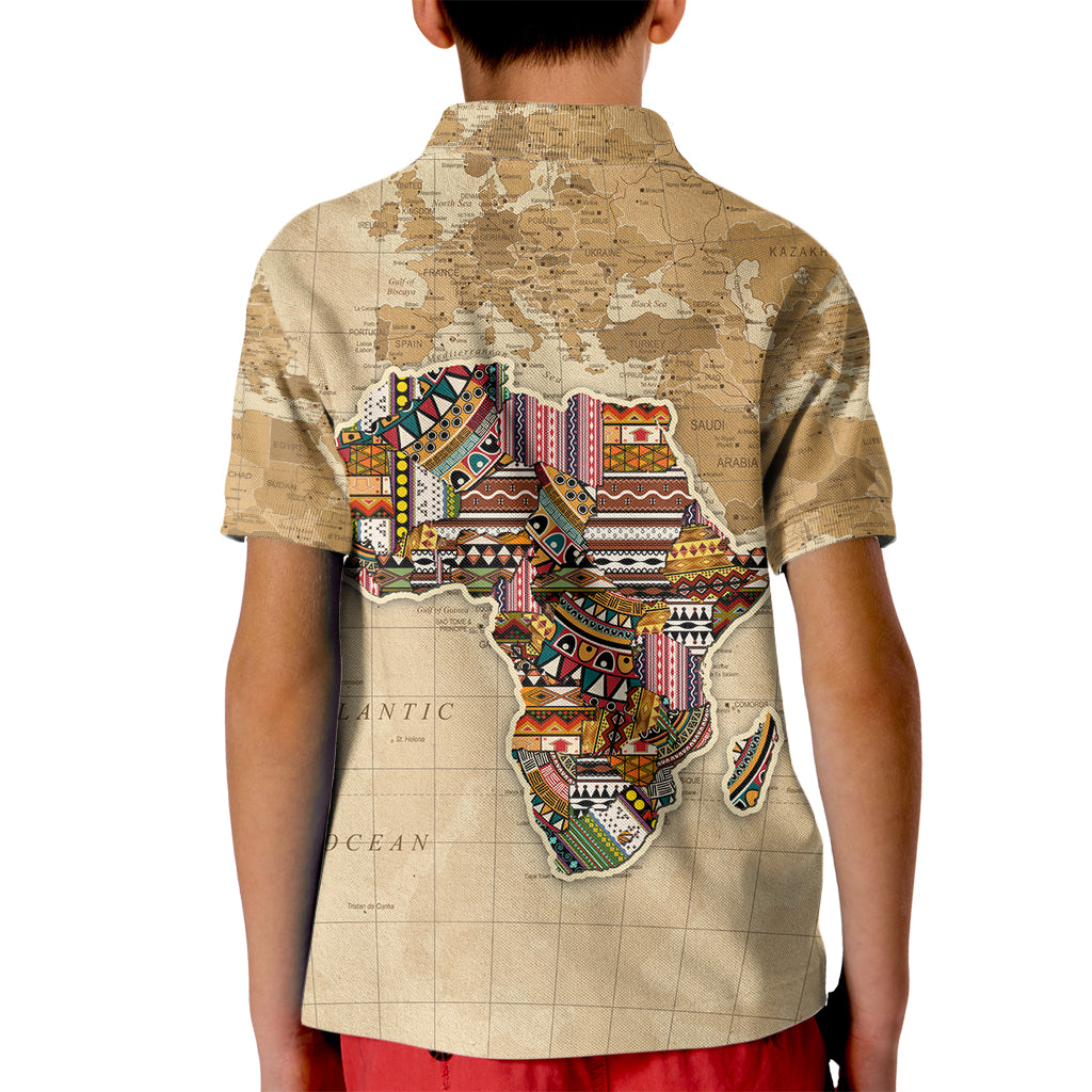 Personalized Africa On World Map Kid Polo Shirt - Wonder Print Shop