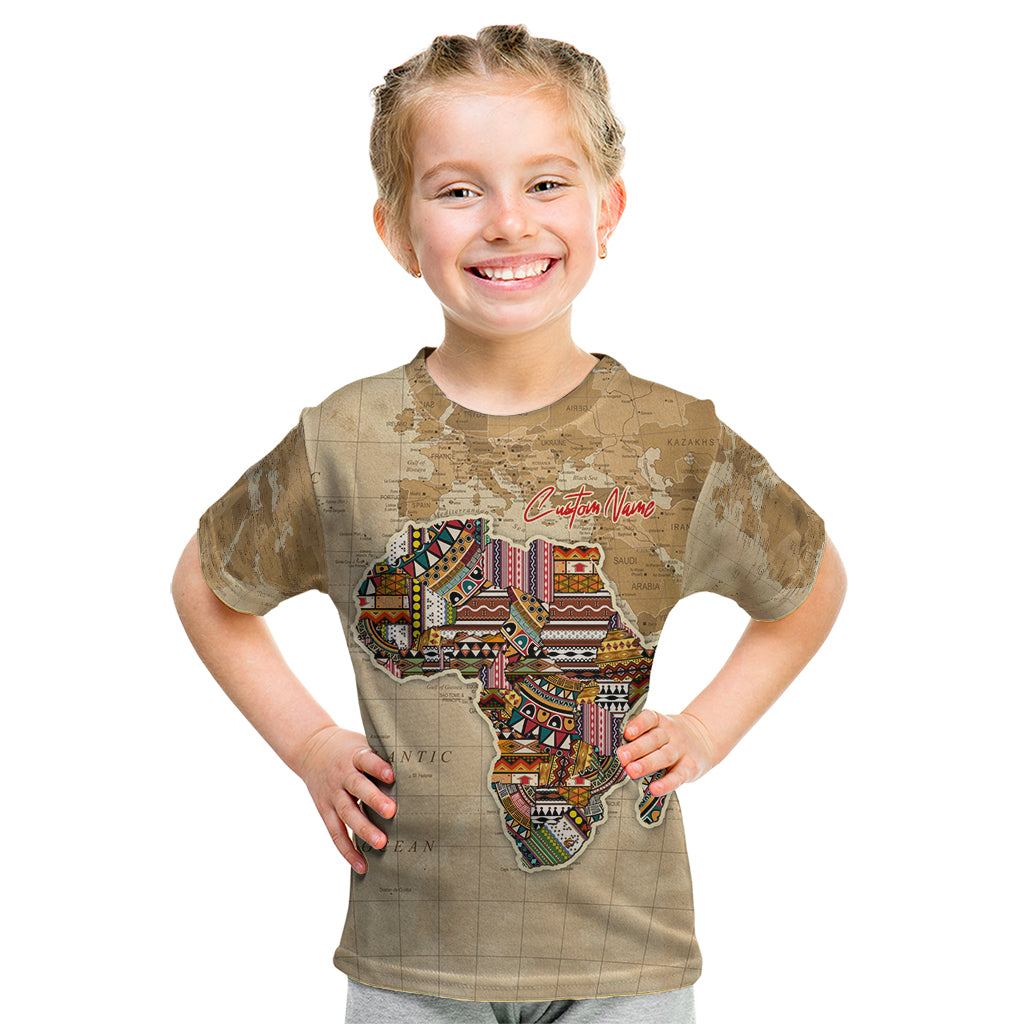 Personalized Africa On World Map Kid T Shirt - Wonder Print Shop