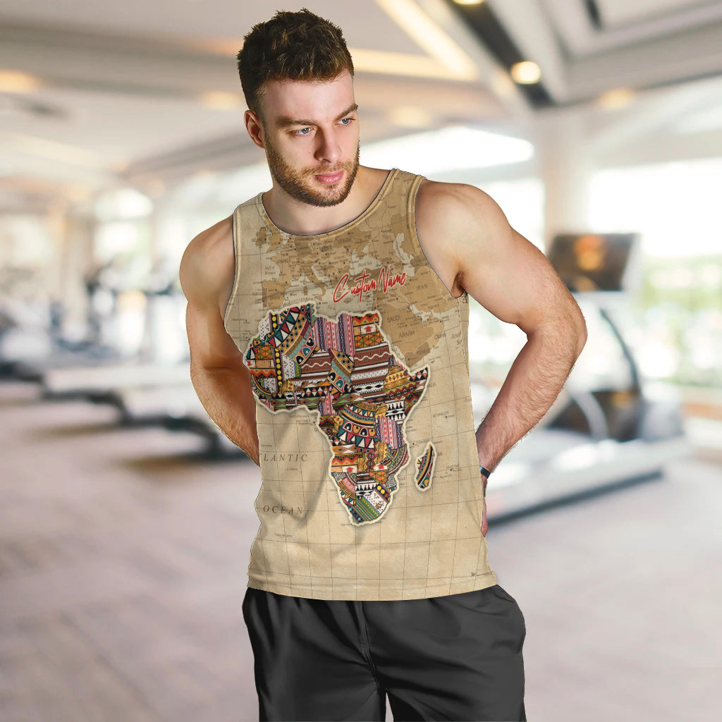 Personalized Africa On World Map Men Tank Top - Wonder Print Shop