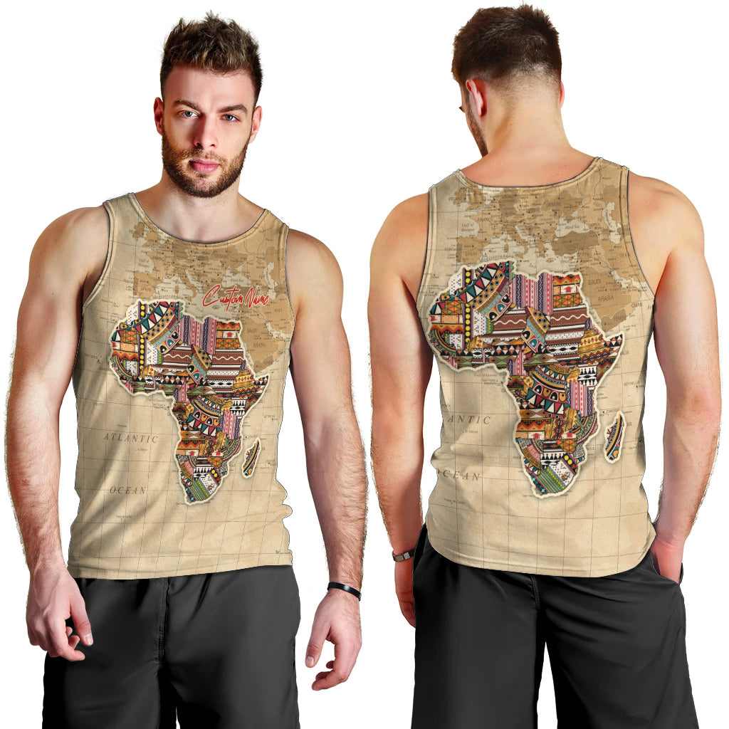 Personalized Africa On World Map Men Tank Top - Wonder Print Shop