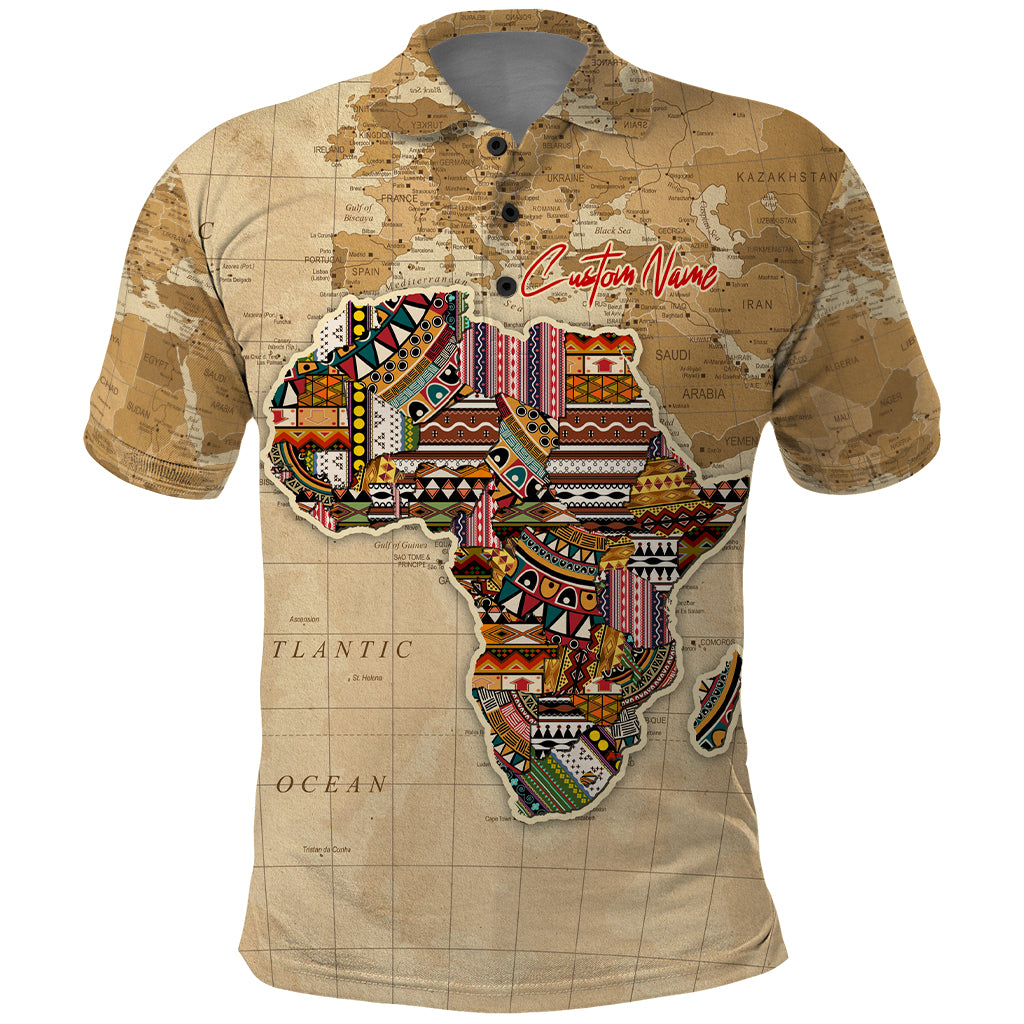 Personalized Africa On World Map Polo Shirt - Wonder Print Shop