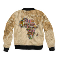 Personalized Africa On World Map Sleeve Zip Bomber Jacket - Wonder Print Shop