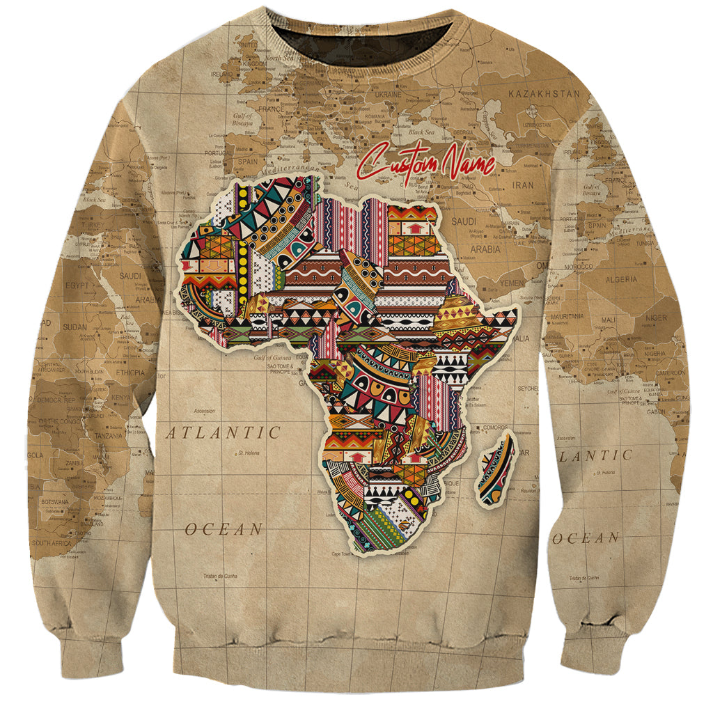 Personalized Africa On World Map Sweatshirt - Wonder Print Shop