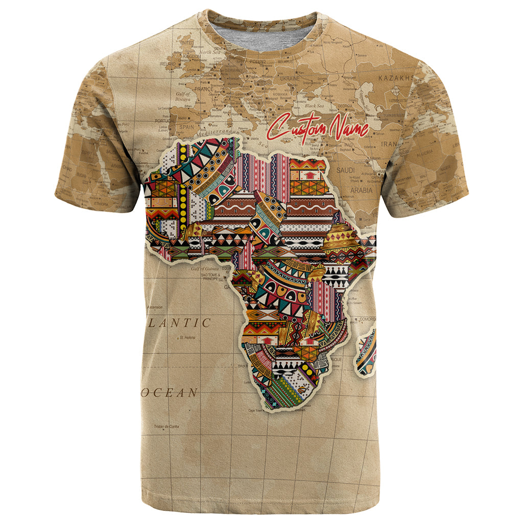Personalized Africa On World Map T Shirt - Wonder Print Shop
