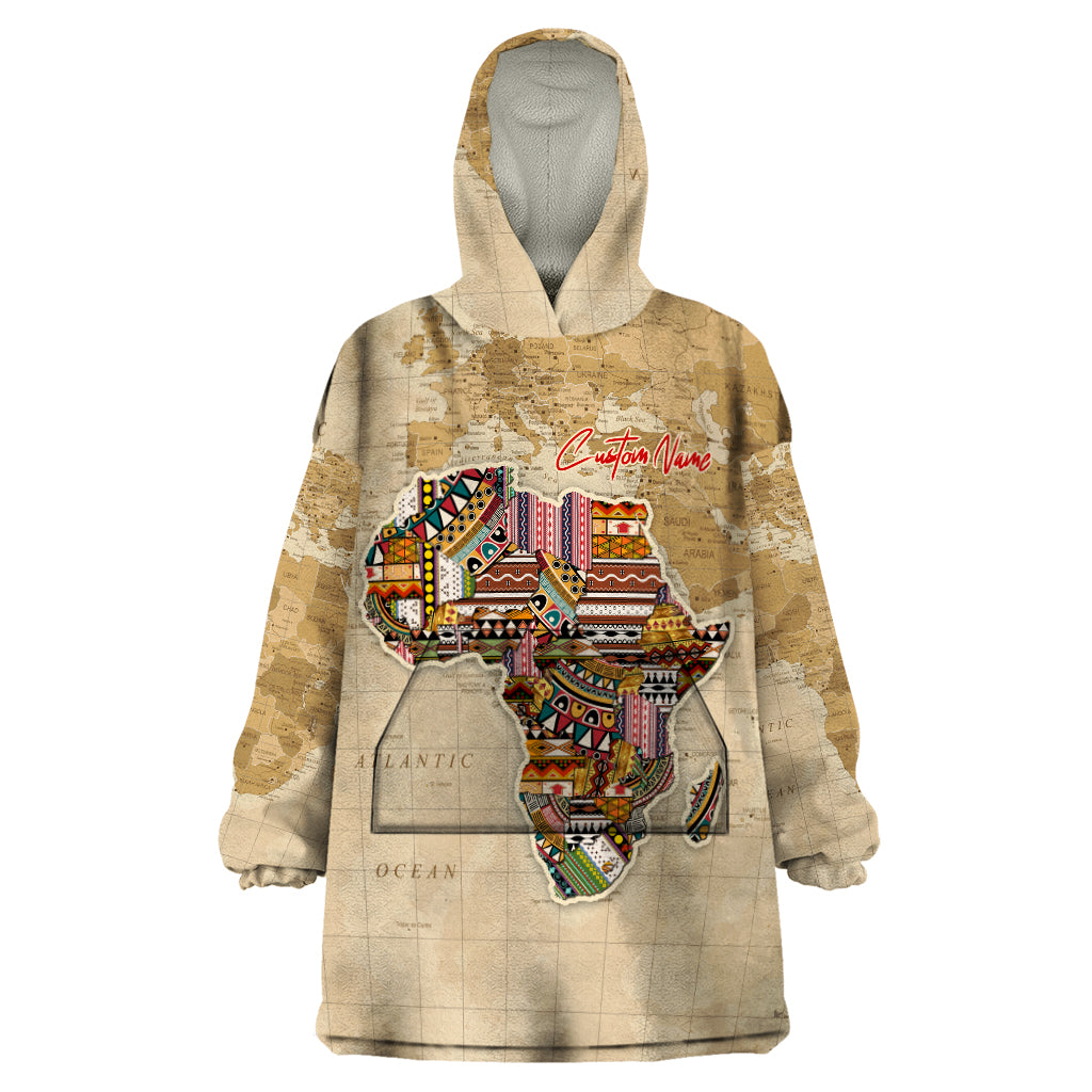 Personalized Africa On World Map Wearable Blanket Hoodie - Wonder Print Shop