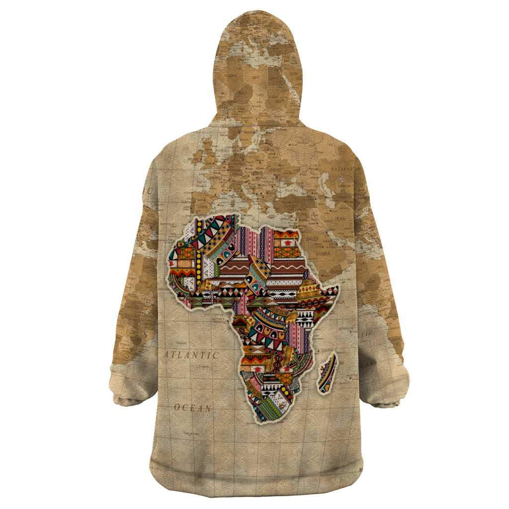 Personalized Africa On World Map Wearable Blanket Hoodie - Wonder Print Shop