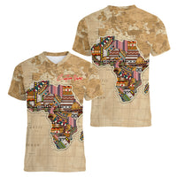 Personalized Africa On World Map Women V Neck T Shirt - Wonder Print Shop