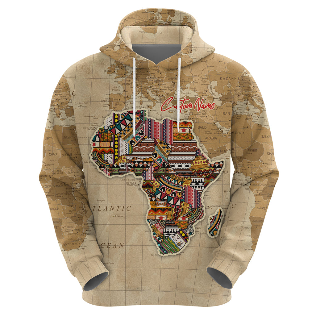 Personalized Africa On World Map Zip Hoodie - Wonder Print Shop