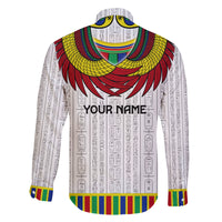 Egyptian Horus Family Matching Long Sleeve Bodycon Dress and Hawaiian Shirt Gods of Egypt - Wonder Print Shop