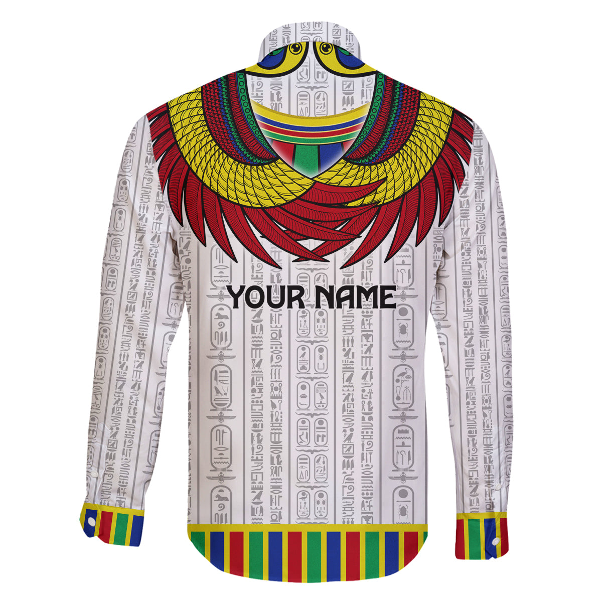 Egyptian Horus Family Matching Off Shoulder Long Sleeve Dress and Hawaiian Shirt Gods of Egypt - Wonder Print Shop