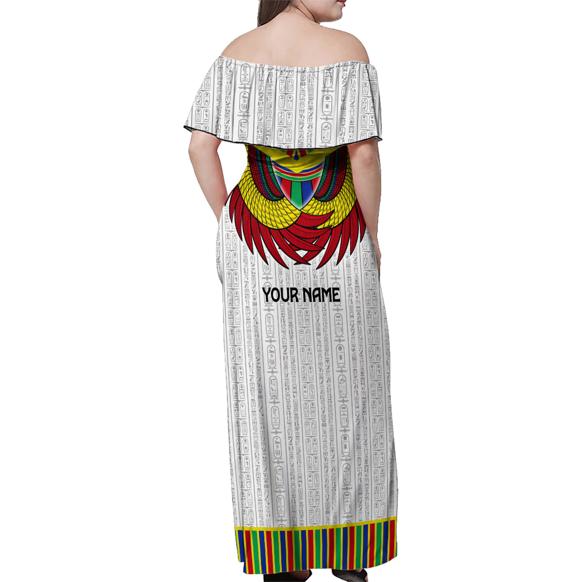 Egyptian Horus Family Matching Off Shoulder Maxi Dress and Hawaiian Shirt Gods of Egypt - Wonder Print Shop