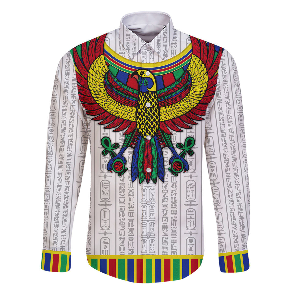 Egyptian Horus Family Matching Short Sleeve Bodycon Dress and Hawaiian Shirt Gods of Egypt - Wonder Print Shop