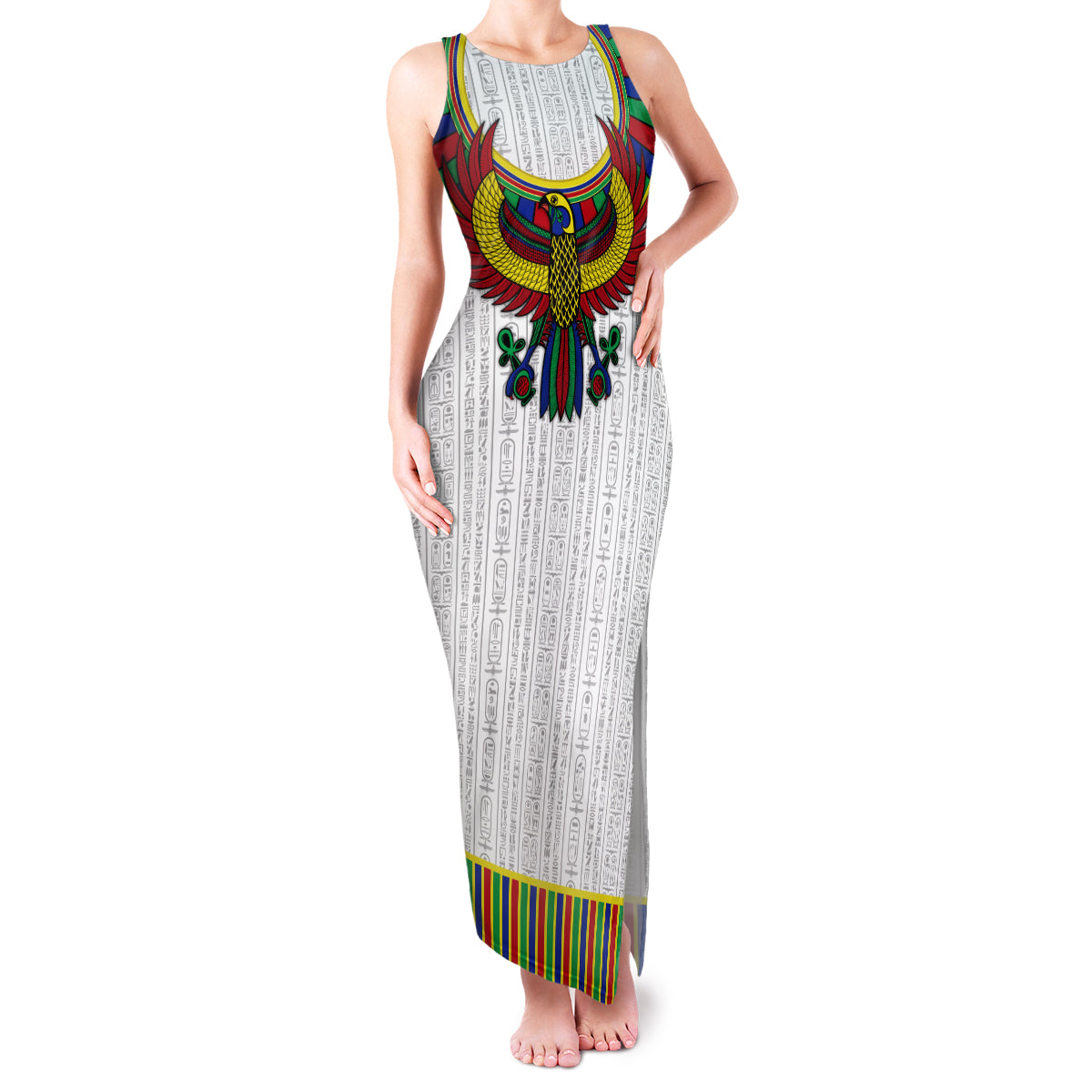 Egyptian Horus Family Matching Tank Maxi Dress and Hawaiian Shirt Gods of Egypt - Wonder Print Shop